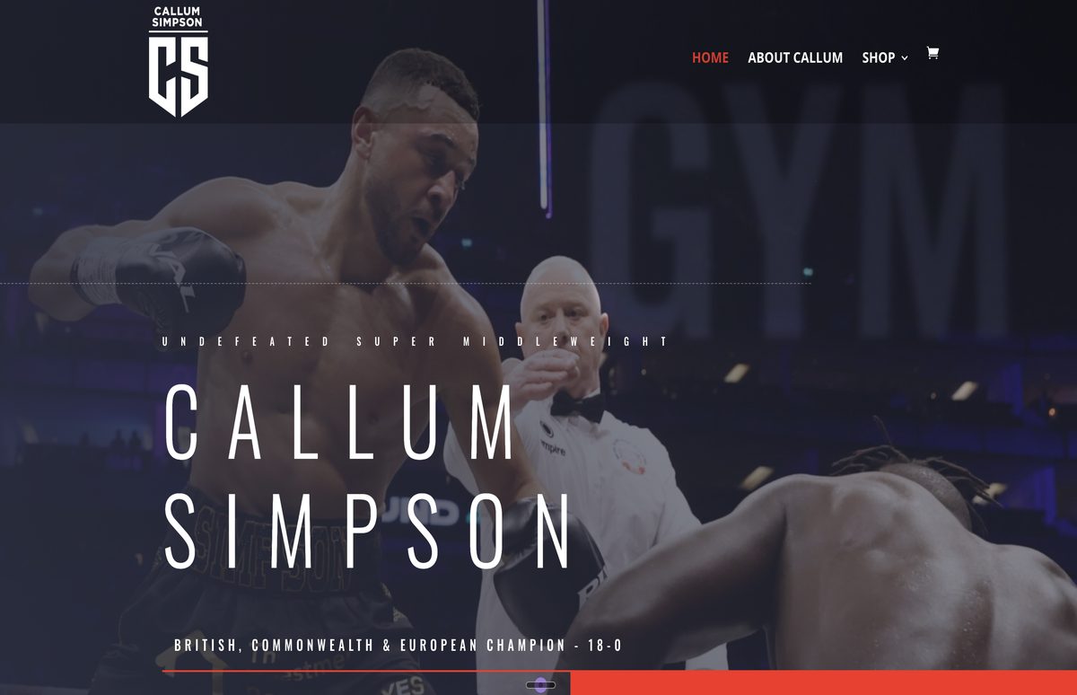 Callum Simpson website on desktop