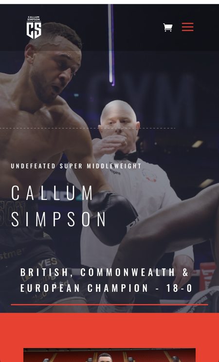 Callum Simpson website on a phone