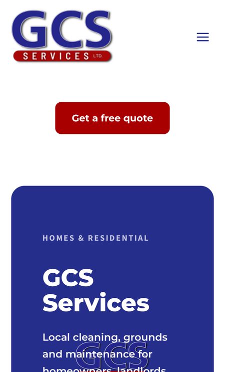 GCS Services website on a phone