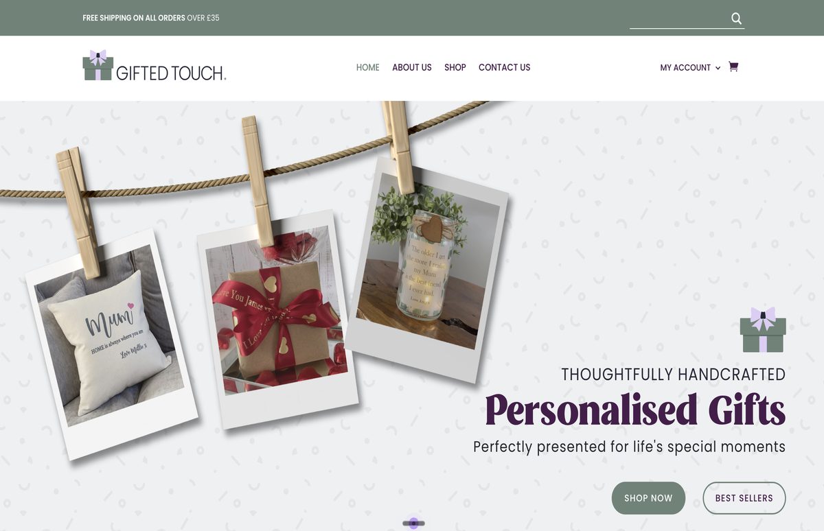 Gifted Touch website on desktop
